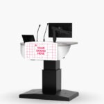 8RU Multimedia lectern with custom logo panel & height adjustment