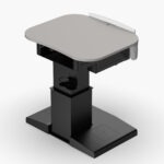 Mutlimedia lectern with cable management, cup holder & height adjustment