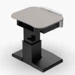 Mutlimedia lectern with cable management, cup holder & height adjustment