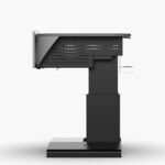 Side view of multimedia lectern with ventilated steel rack enclosure