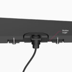 XLR Microphone shock mount base installed in lectern worktop