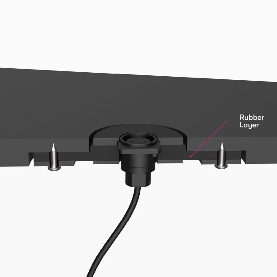 XLR Microphone shock mount base installed in lectern worktop