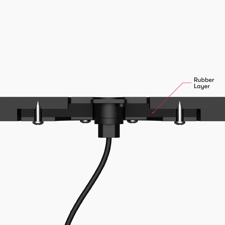 XLR Microphone shock mount base installed in lectern worktop