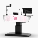 Multimedia lectern with 16RU rack, adjustable height & custom options