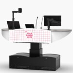 40RU multimedia lectern with optional 24RU rack base