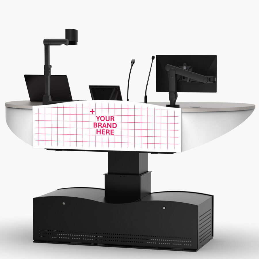 40RU multimedia lectern with optional 24RU rack base