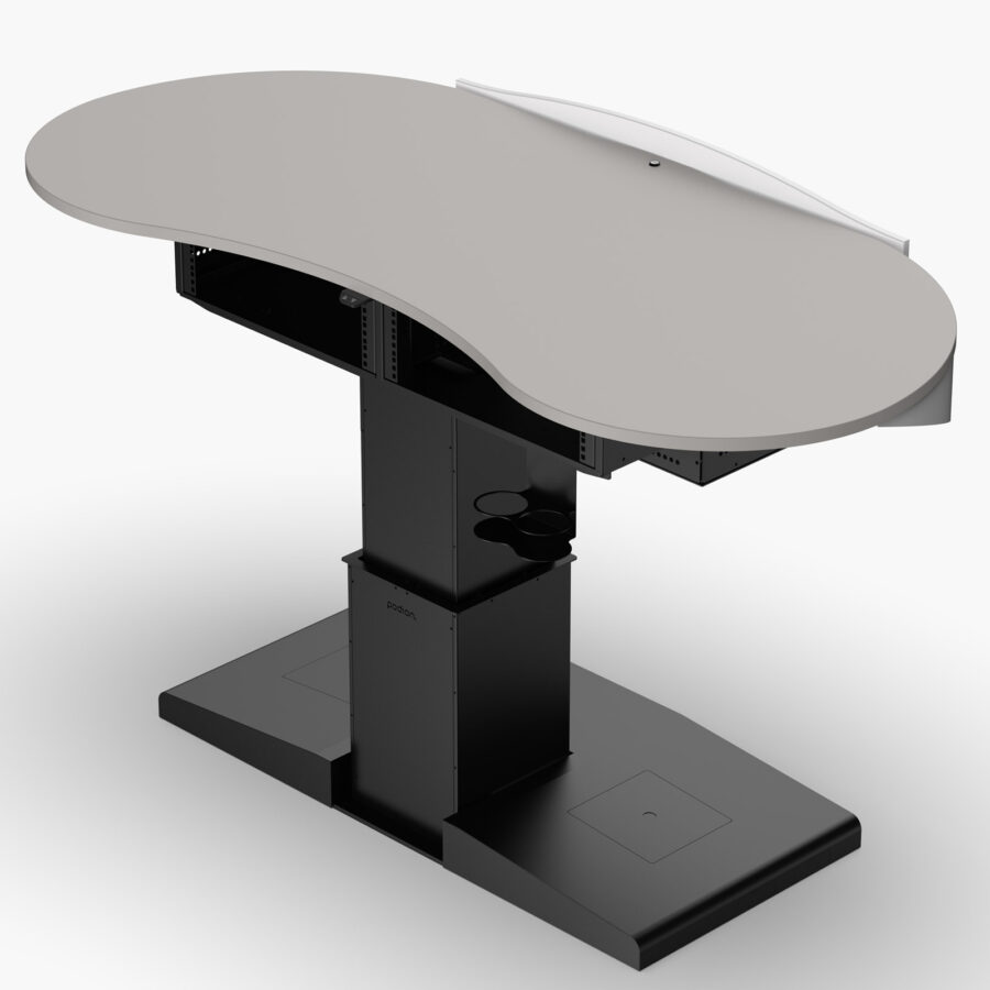 Large worktop on multimedia lectern for universities, large presentation spaces