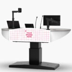 large 16ru university multimedia lectern with custom logo panel