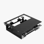 Flush-mounted battery charger holder with cover plate for lectern worktop