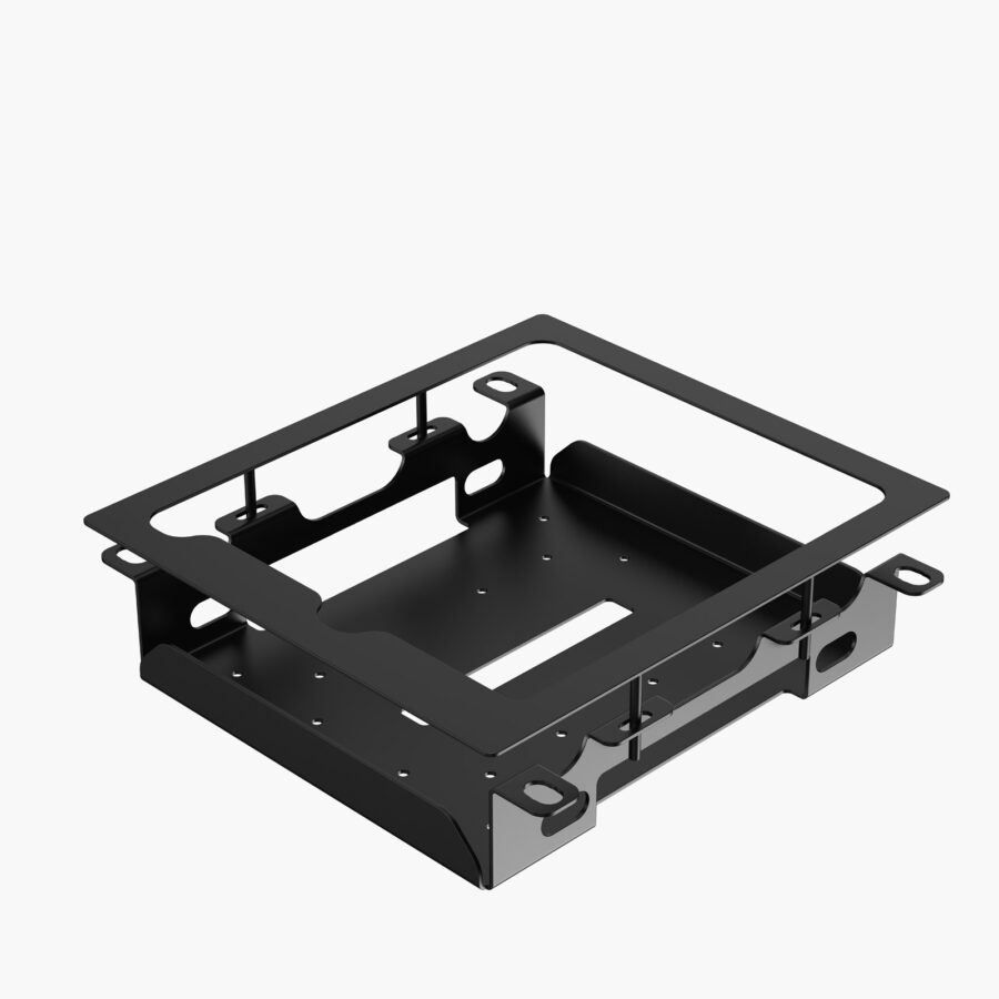 Battery charger holder for wireless microphones &transmitters installed into lectern worktop