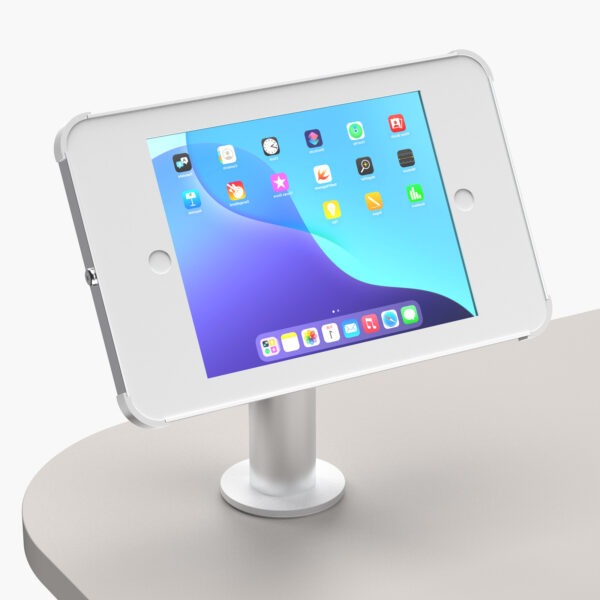 Ipad Tablet desk mount for multimedia lectern worktop in white