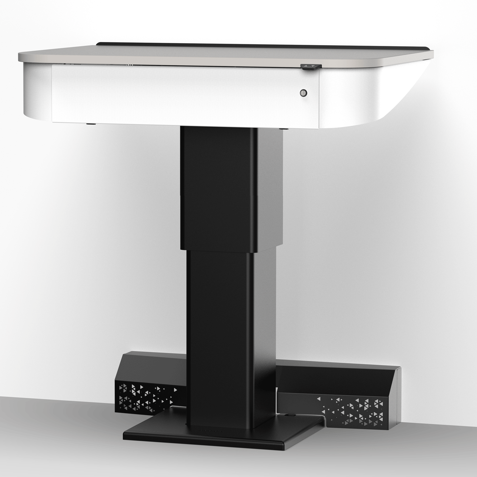 TDP-HA-sit-stand-wall-mounted-multimedia-lectern Wall multimedia lectern that is height adjustable