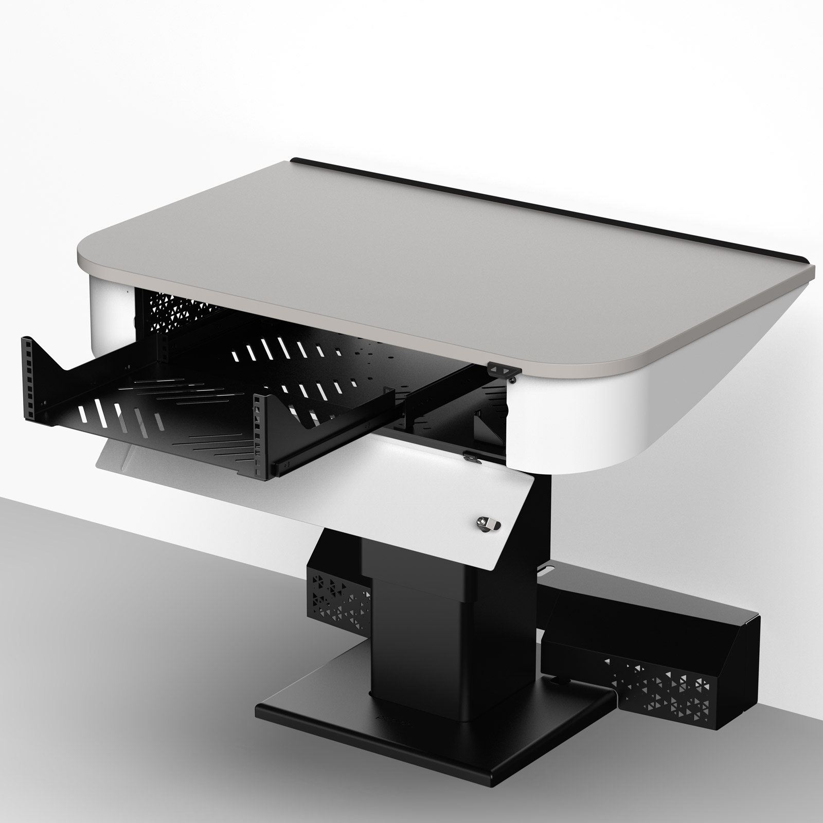 TDP-HA-teachers-touchdown-point-4RU-lectern-2 Freestanding wall teachers touchdown point for universities