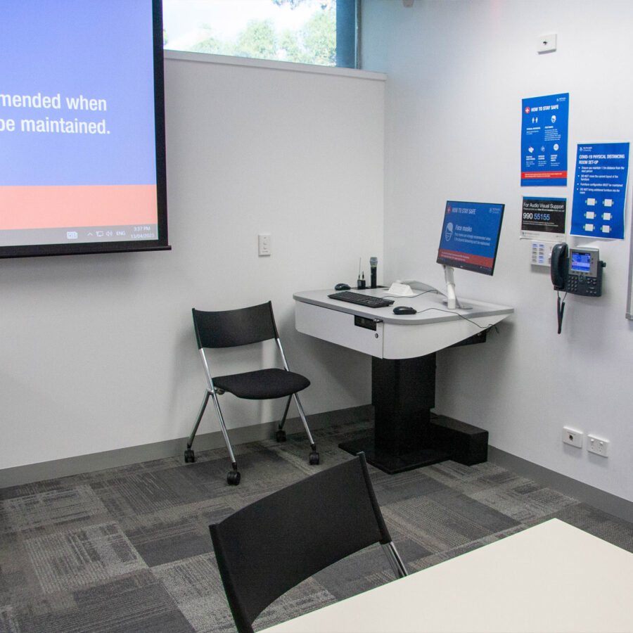 Touchdown point teachers workstation at Monash University