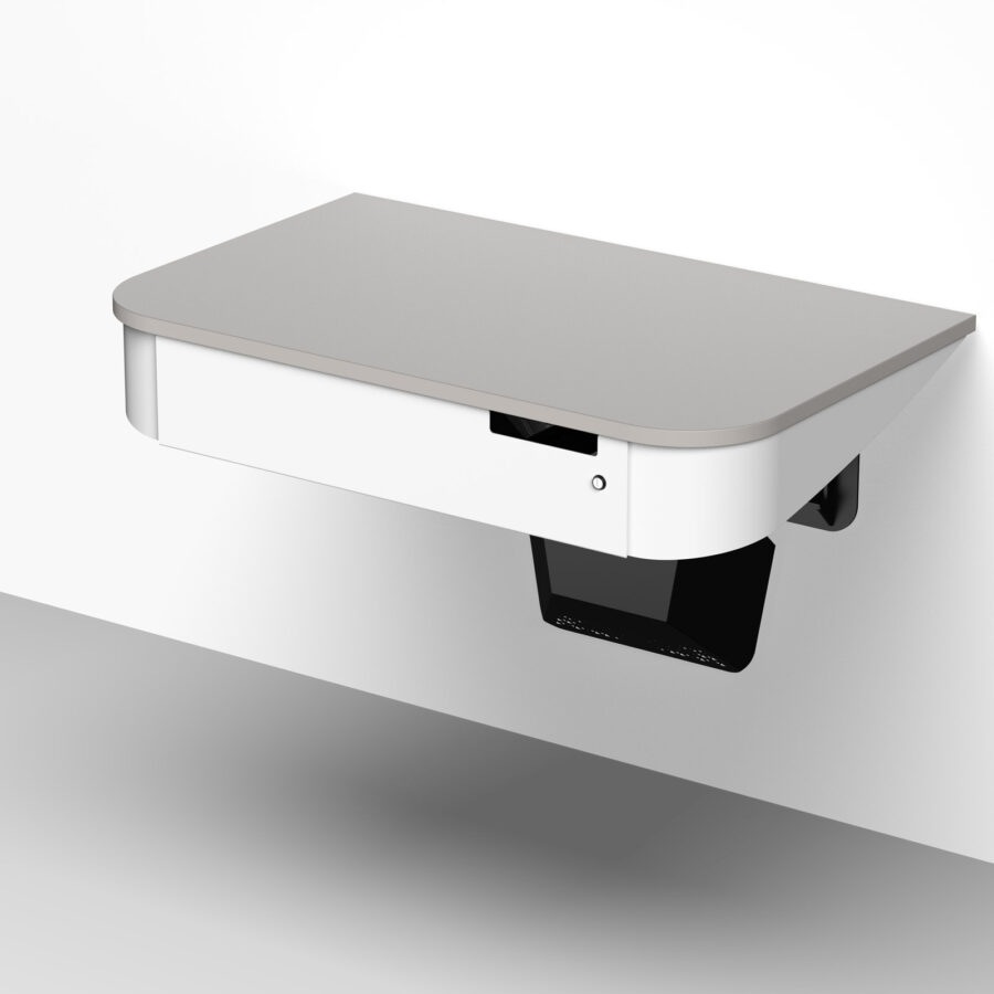 Wall mounted multimedia lectern for university learning spaces