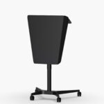 Black height adjustable gas lift lectern with castors