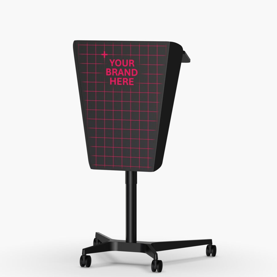 Gas lift height adjustable podium lectern with custom branding & castors