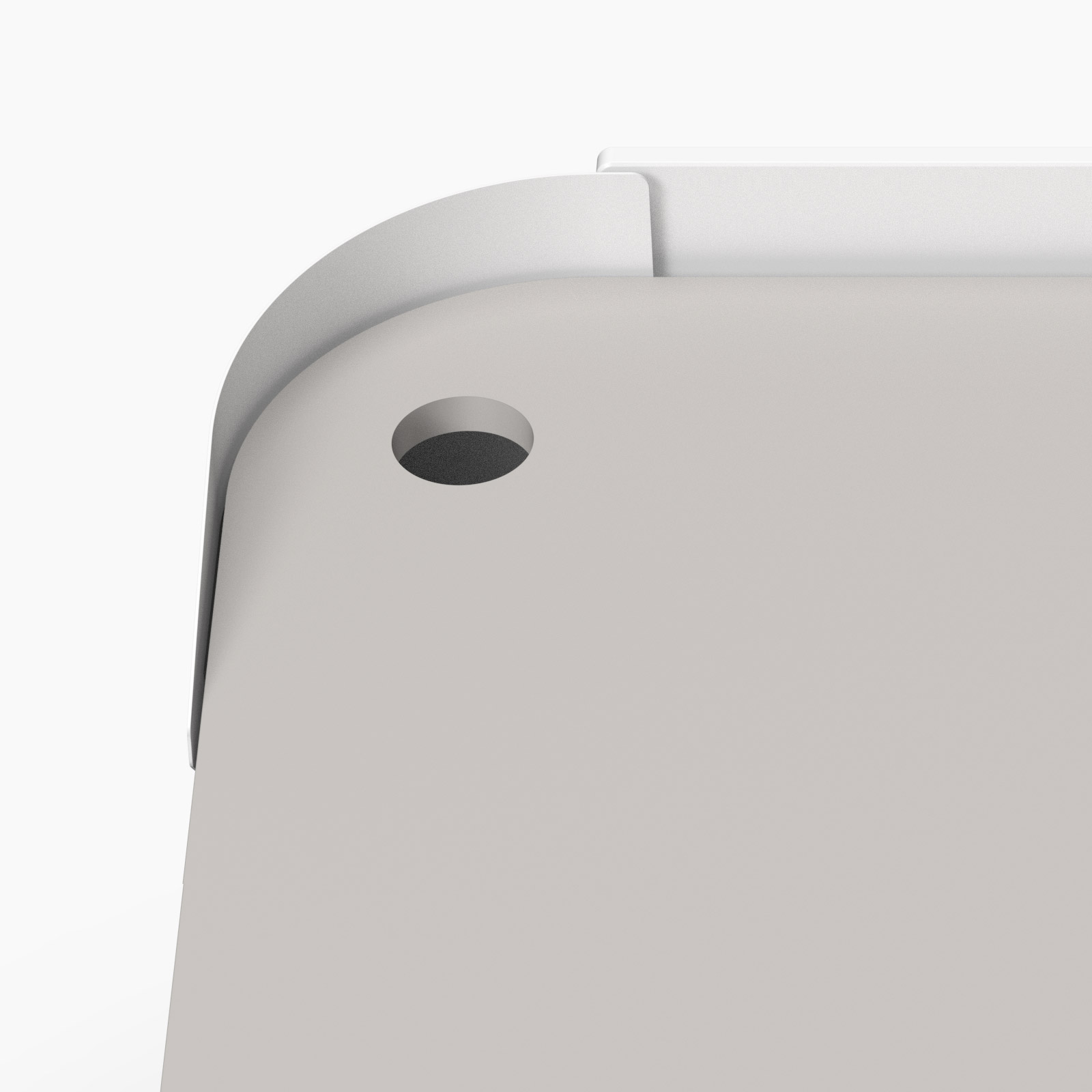 Multimedia lectern with factory machine worktop cutout