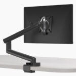 Black Flo Monitor Arm with Desk Clamp for lectern