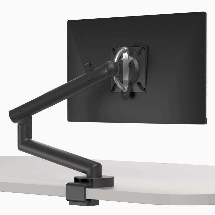 Black Flo Monitor Arm with Desk Clamp for lectern