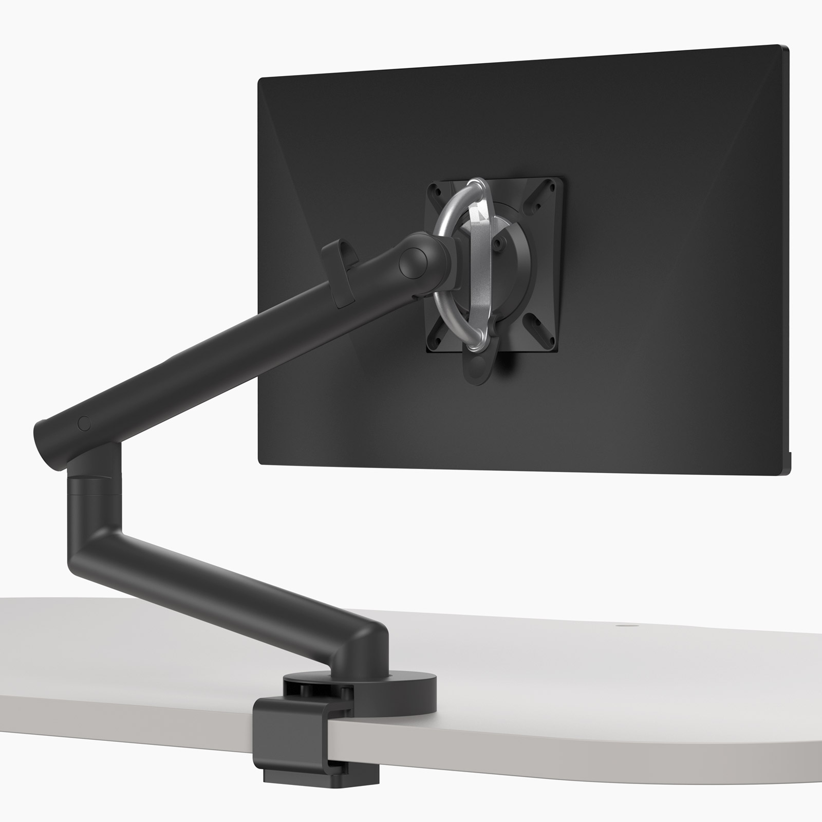 Black Flo Monitor Arm with Desk Clamp for lectern