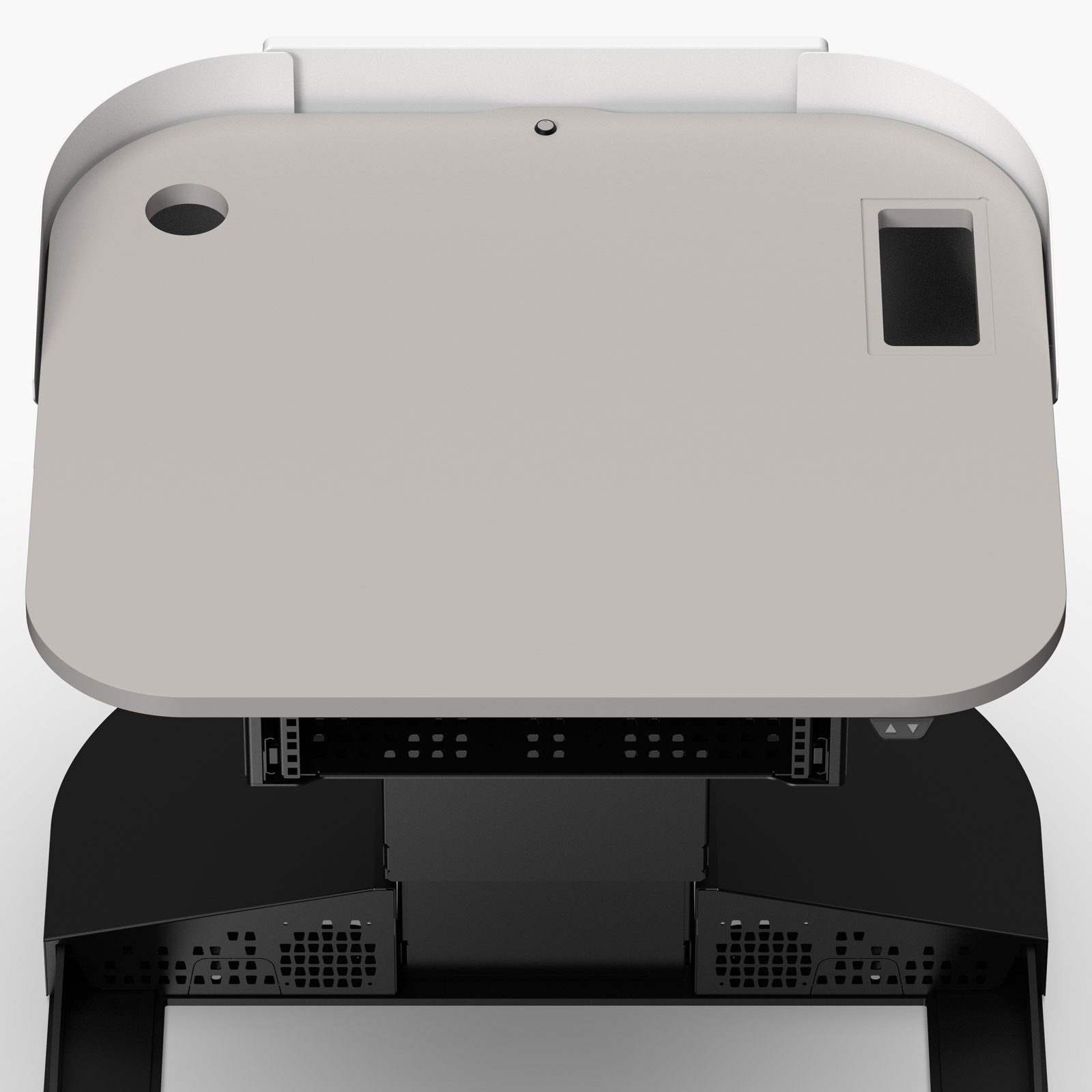 Multimedia lectern with custom worktop cutouts