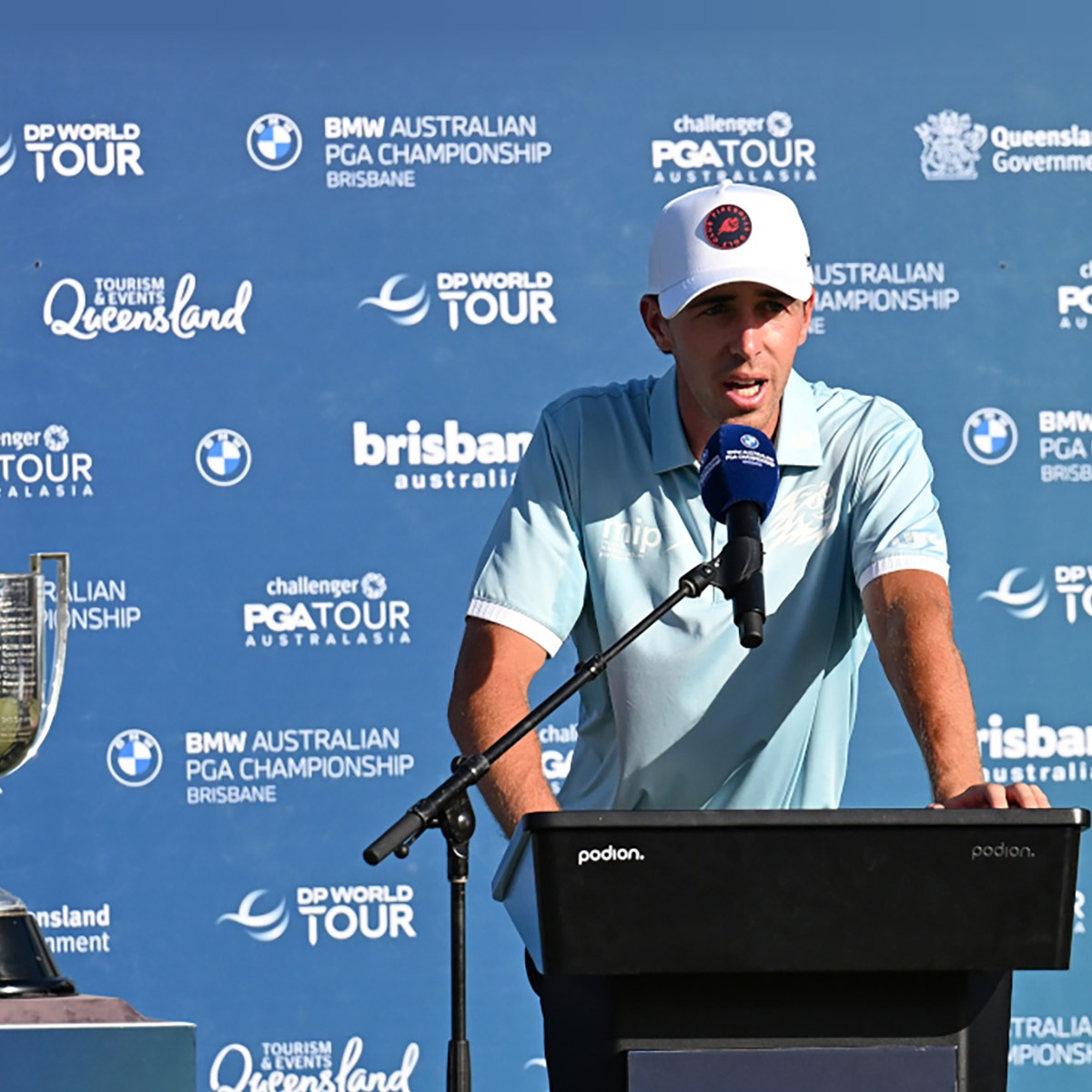 AV podium lectern at BMW Australian PGA Golf Tournament