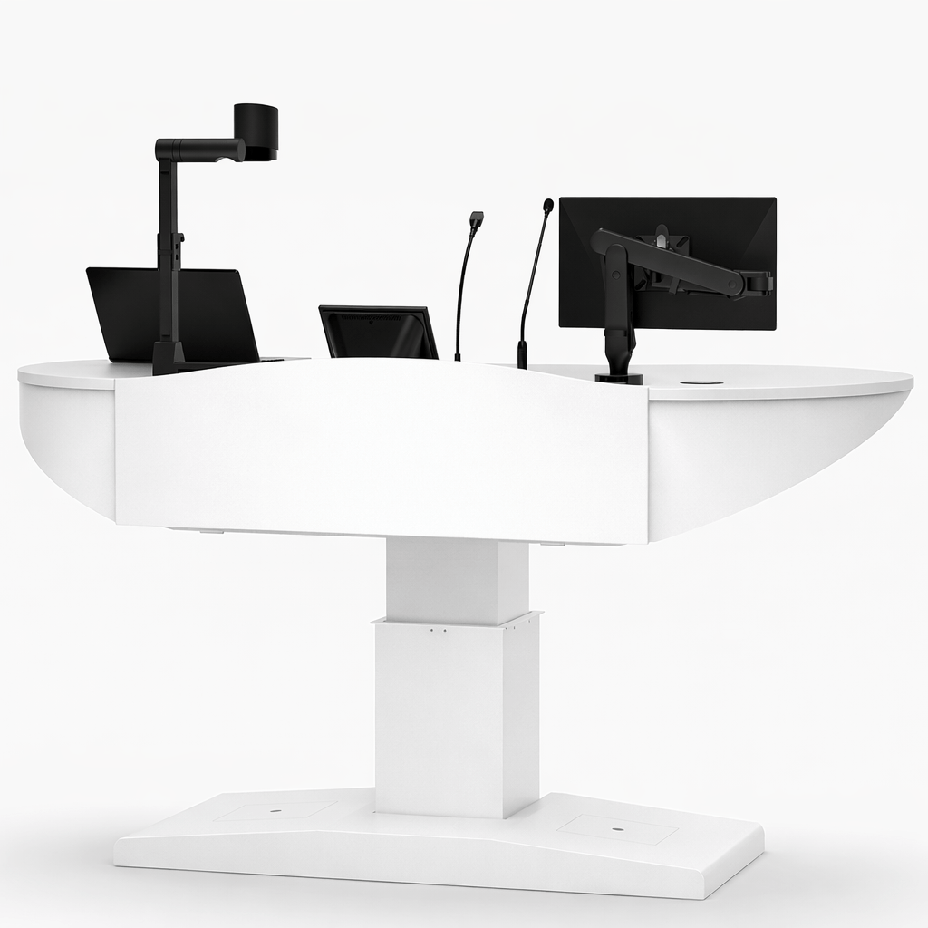 Custom white colour multimedia lectern