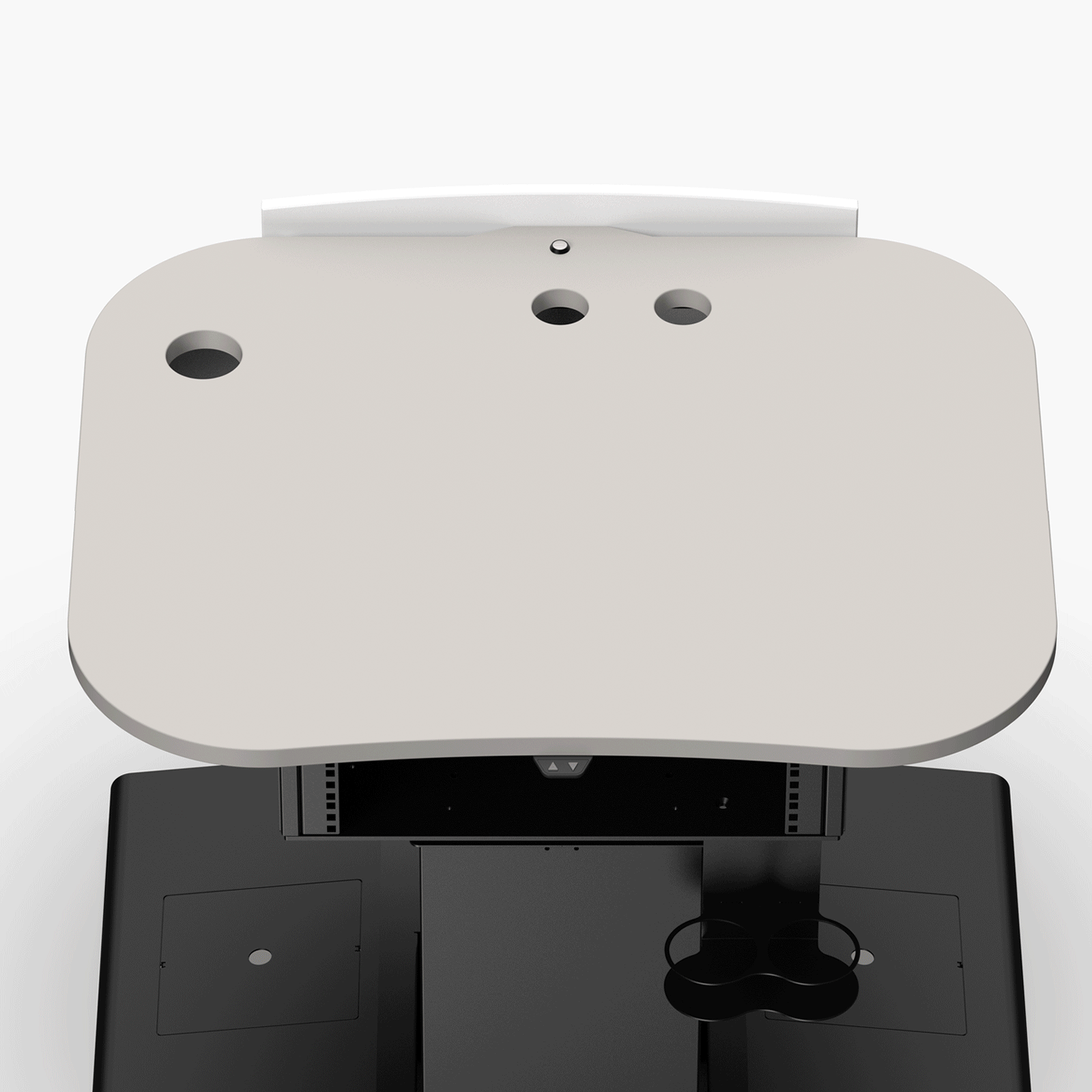 Multimedia lectern worktop with factory machined cut outs for av equipment