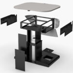 Mutlimedia lectern with removable panels for av equipment installation and service