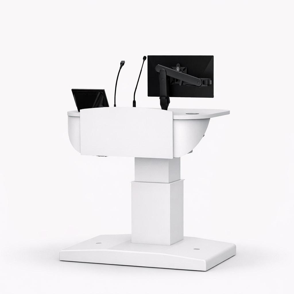 Custom white colour multimedia lectern