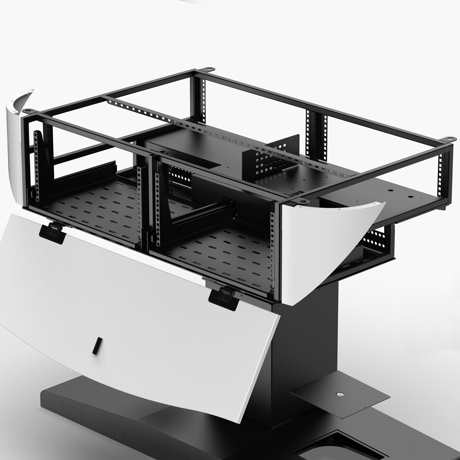 MML-2-multimedia-lectern-rack-mounted-av-equipment-storage Mutlimedia lectern with internal rack mount frame for AV equipment