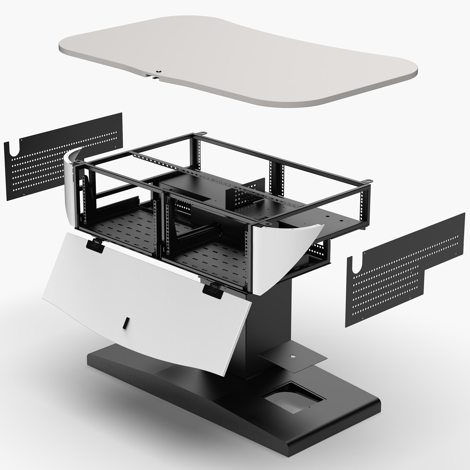 MML-2-multimedia-lectern-removable-panels-for-equipment-access-2 Multimedia lectern with removable panels for av integrator access to install AV equipment