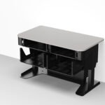 Touchdown point multimedia lectern with 5RU slide out rack trays open